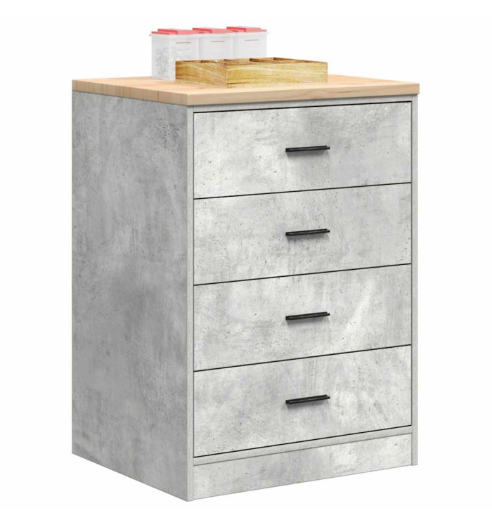 Armoire de rangement de garage gris béton 60x51x85 cm bois pin | Mobilier & Déco
