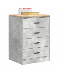 Armoire de rangement de garage gris béton 60x51x85 cm bois pin | Mobilier & Déco
