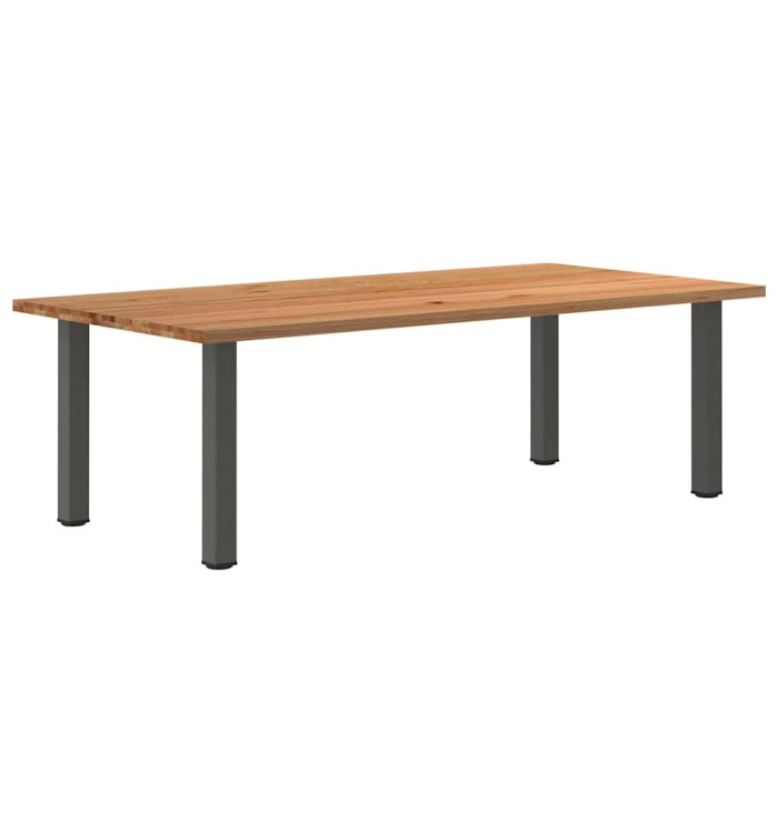 Table à manger marron clair bois de chêne massif rectangulaire | Mobilier & Déco