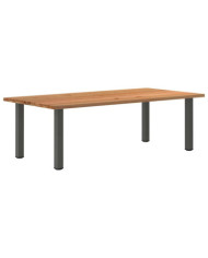 Table à manger marron clair bois de chêne massif rectangulaire | Mobilier & Déco