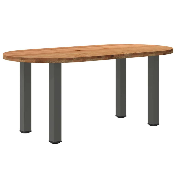 Table à manger marron clair bois de chêne massif ovale | Mobilier & Déco