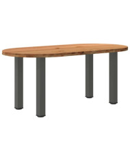 Table à manger marron clair bois de chêne massif ovale | Mobilier & Déco