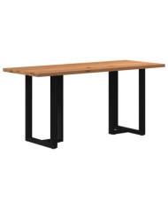 Table de bar rectangulaire en bois massif de chêne marron clair 200 x 80 x 92 cm | Mobilier & Déco