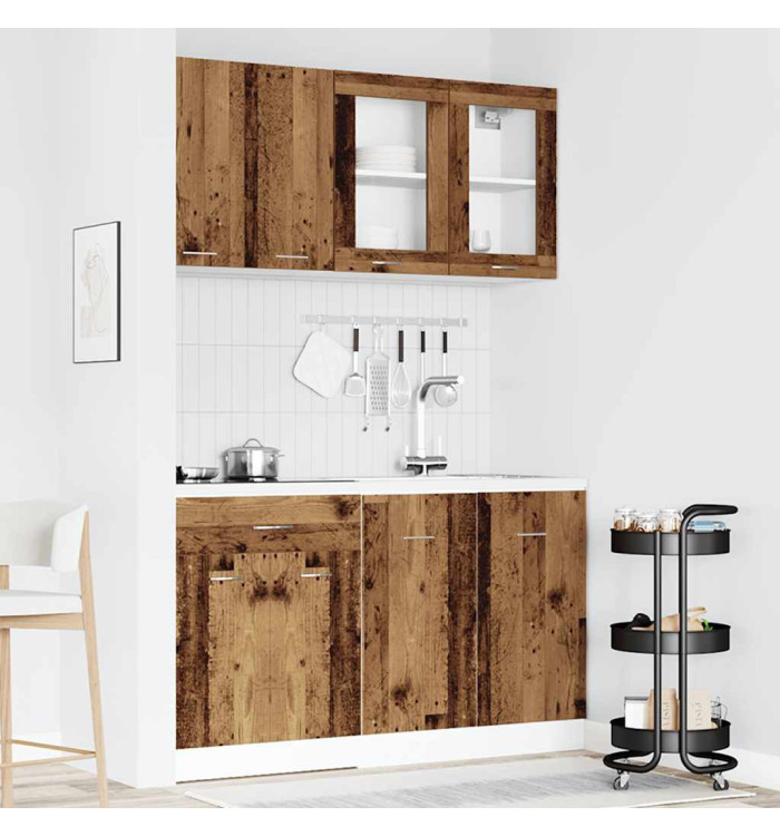 Ensemble d'armoires de cuisine 4 pcs vieux bois | Mobilier & Déco