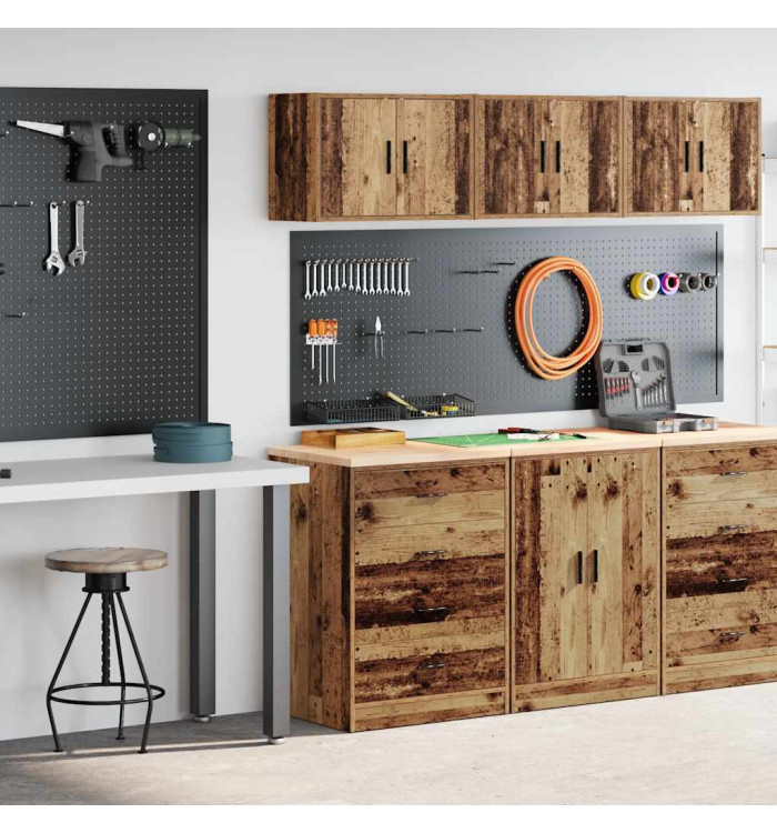Armoires de garage 2 pcs vieux bois bois d'ingénierie | Mobilier & Déco