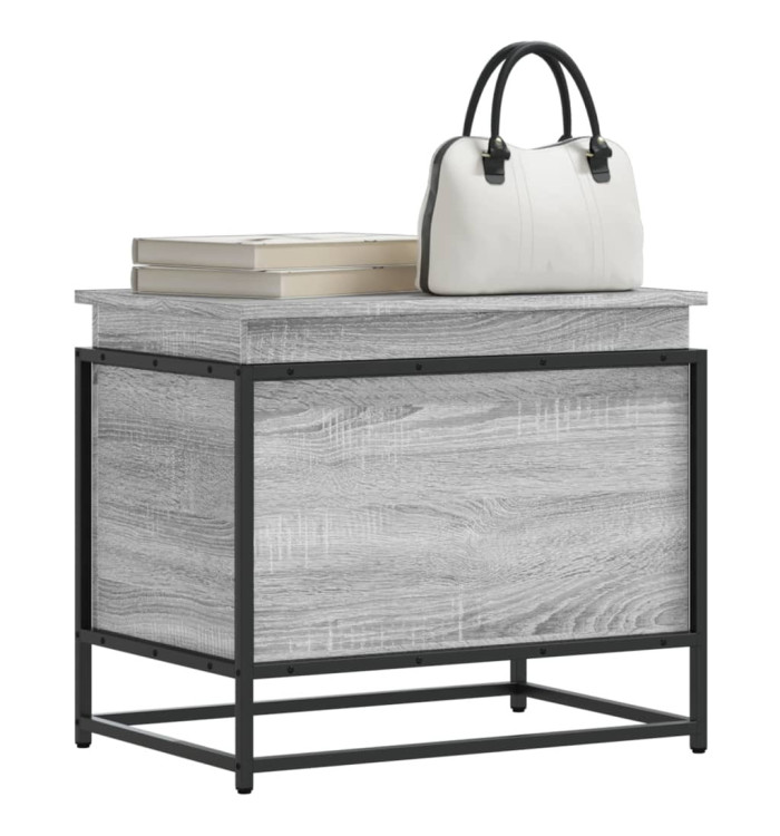 Boîte de rangement avec couvercle sonoma gris bois d'ingénierie | Mobilier & Déco