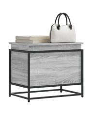 Boîte de rangement avec couvercle sonoma gris bois d'ingénierie | Mobilier & Déco