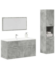 Ensemble de meubles de salle de bain 3 pcs gris béton | Mobilier & Déco