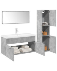 Ensemble de meubles de salle de bain 4 pcs gris béton | Mobilier & Déco