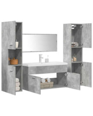 Ensemble de meubles de salle de bain 5 pcs gris béton | Mobilier & Déco