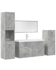 Ensemble de meubles de salle de bain 5 pcs gris béton | Mobilier & Déco