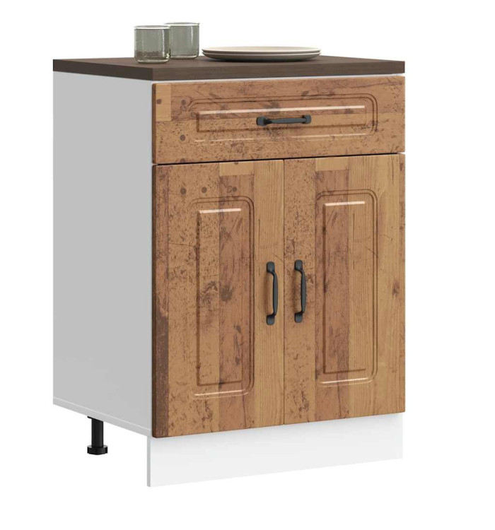 Armoire de cuisine Kalmar vieux bois bois d'ingénierie | Mobilier & Déco