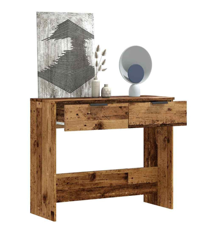 Table console vieux bois 90x36x75 cm bois d'ingénierie | Mobilier & Déco