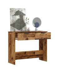 Table console vieux bois 90x36x75 cm bois d'ingénierie | Mobilier & Déco