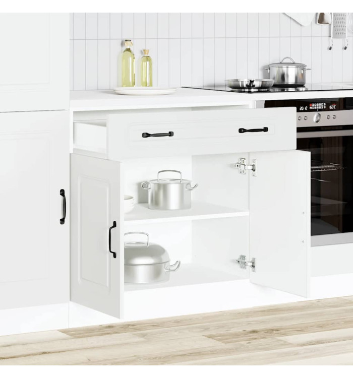 Armoire de cuisine Kalmar blanc bois d'ingénierie | Mobilier & Déco