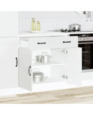 Armoire de cuisine Kalmar blanc bois d'ingénierie | Mobilier & Déco