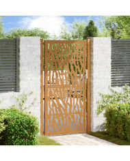 Porte de jardin acier résistant aux intempéries design tracés | Mobilier & Déco