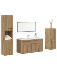 Ensemble de meubles salle de bain 4 pcs bois d'ingénierie | Mobilier & Déco