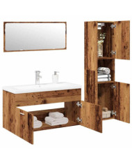 Ensemble de meubles salle de bain 4 pcs bois d'ingénierie | Mobilier & Déco
