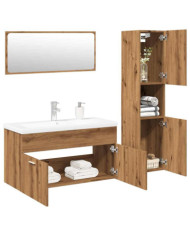 Ensemble de meubles salle de bain 4 pcs bois d'ingénierie | Mobilier & Déco