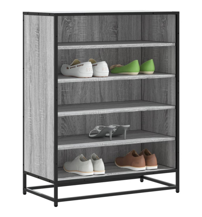 Meuble à chaussures sonoma gris bois d'ingénierie et métal | Mobilier & Déco