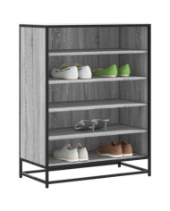 Meuble à chaussures sonoma gris bois d'ingénierie et métal | Mobilier & Déco