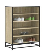 Armoire à chaussures chêne sonoma bois d'ingénierie et métal | Mobilier & Déco