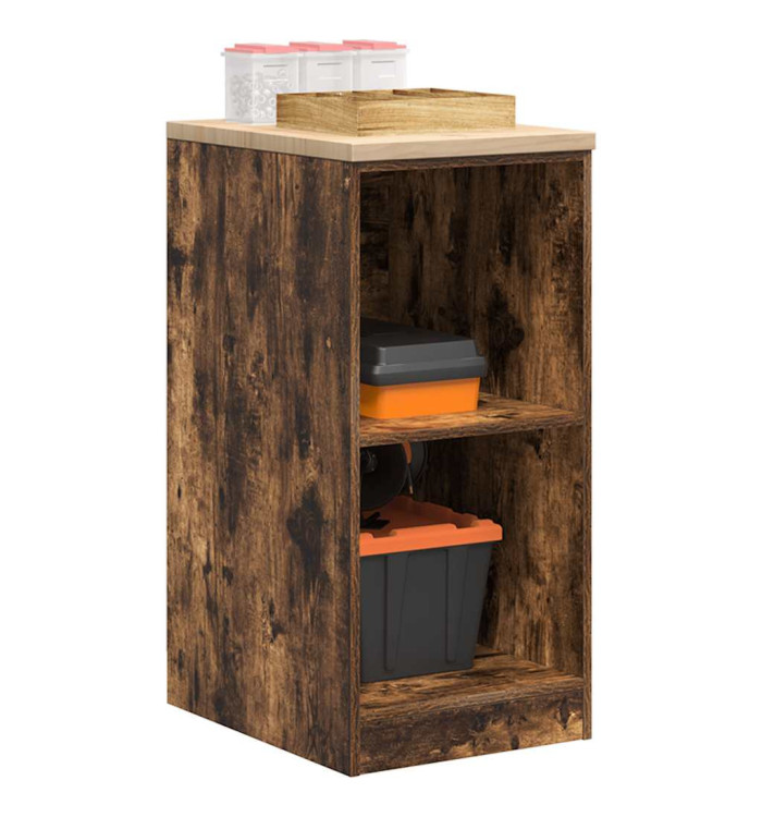 Armoire de rangement de garage chêne fumé 40x51x85 cm bois pin | Mobilier & Déco