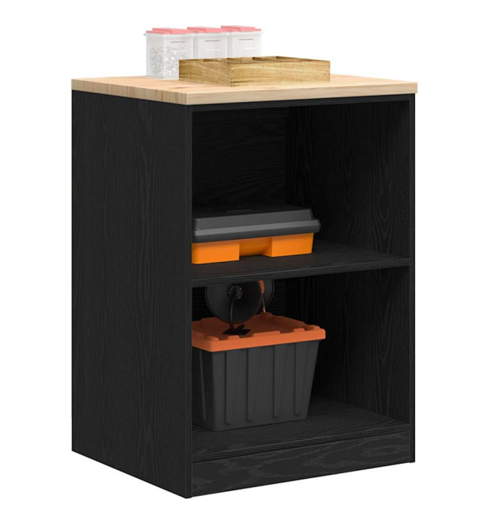 Armoire de rangement de garage noir 60x51x85 cm bois de pin | Mobilier & Déco