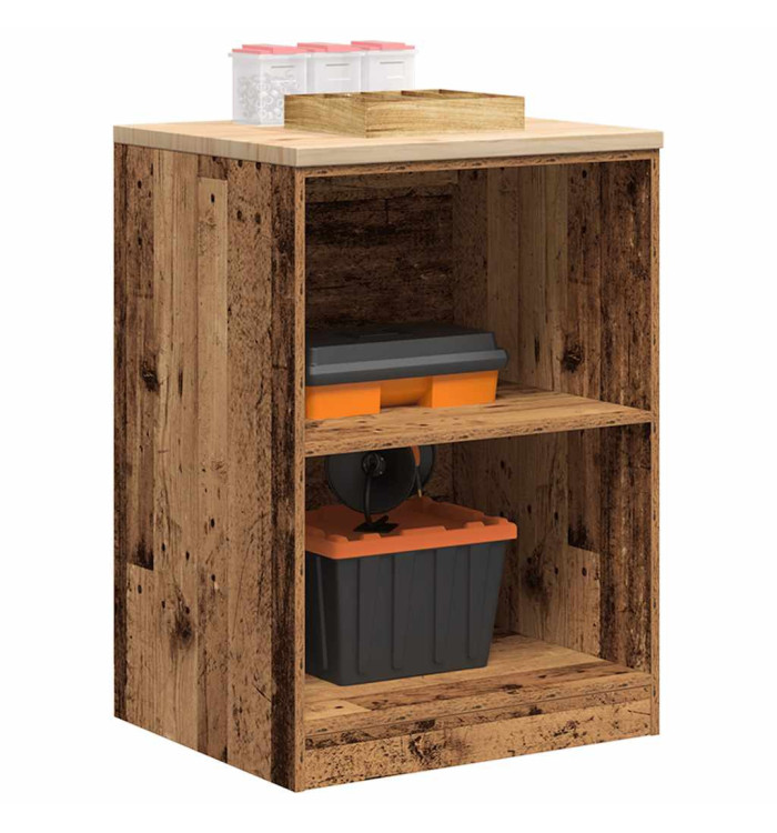 Armoire de rangement de garage vieux bois 60x51x85 cm bois pin | Mobilier & Déco