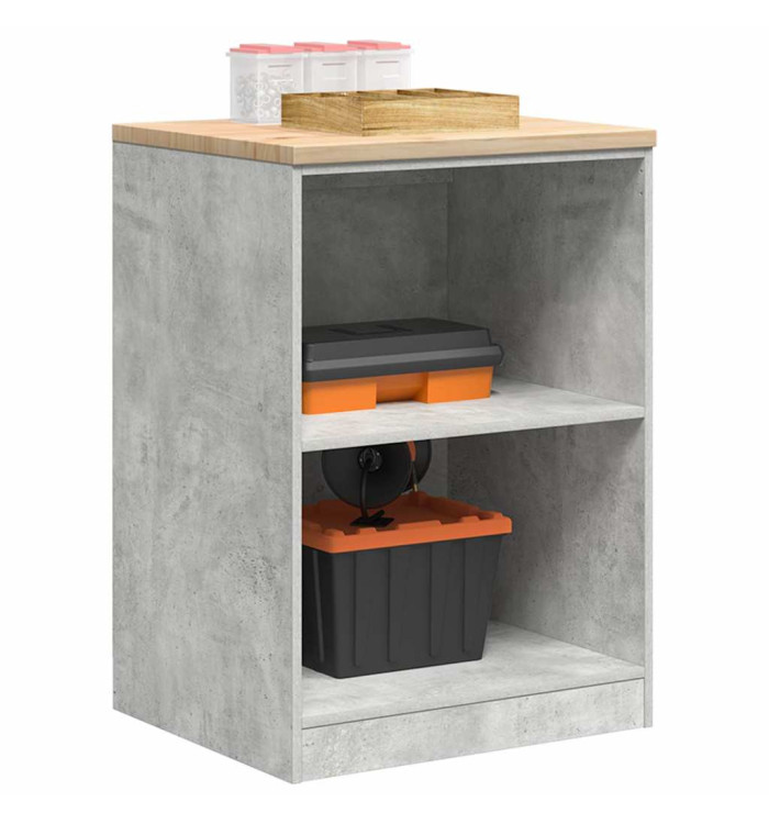 Armoire de rangement de garage gris béton 60x51x85 cm bois pin | Mobilier & Déco