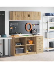 Armoires garage 6 pcs chêne artisanal bois d'ingénierie | Mobilier & Déco