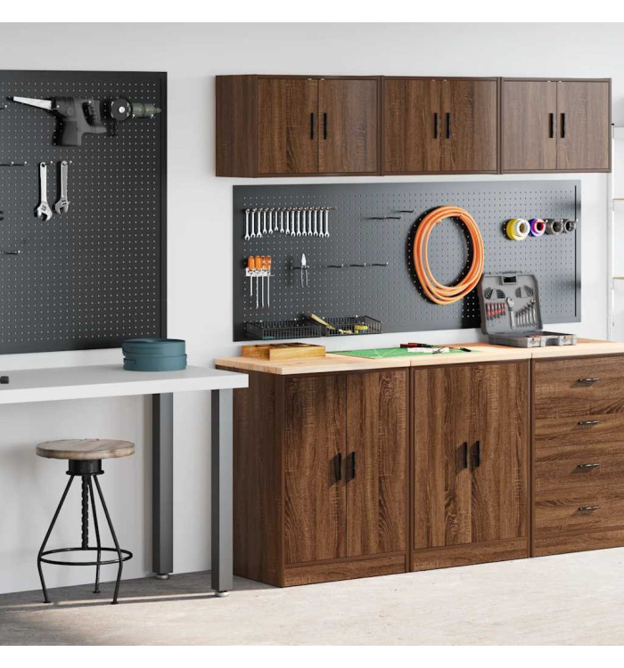 Armoires de garage 2 pcs chêne marron bois d'ingénierie | Mobilier & Déco