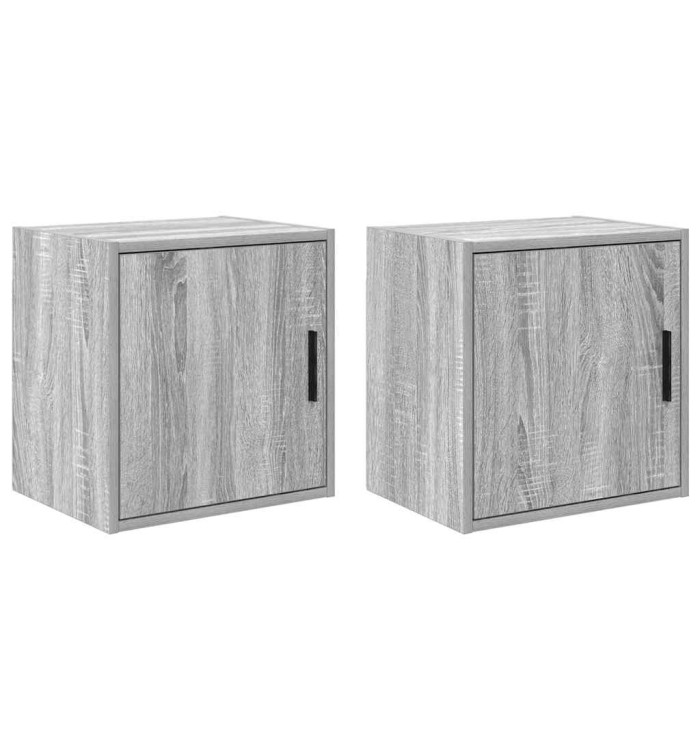 Armoires murales de garage 2 pcs sonoma gris bois d'ingénierie | Mobilier & Déco