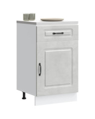 Armoire de cuisine Kalmar gris béton bois d'ingénierie | Mobilier & Déco