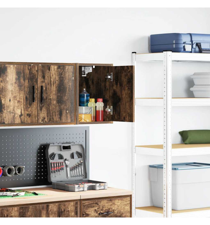 Armoire murale de garage chêne fumé bois d'ingénierie | Mobilier & Déco