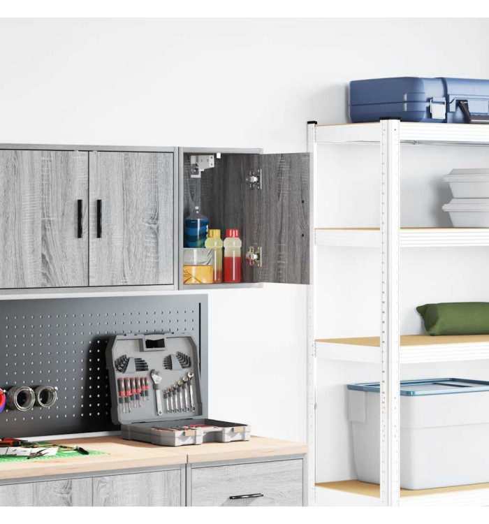 Armoire murale de garage sonoma gris bois d'ingénierie | Mobilier & Déco