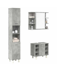Ensemble de meubles de salle de bain 3 pcs gris béton | Mobilier & Déco