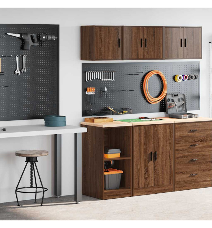 Armoires de garage 2 pcs chêne marron bois d'ingénierie | Mobilier & Déco