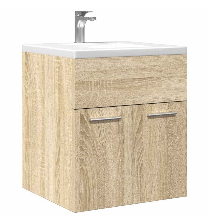 Armoire lavabo de salle de bain chêne sonoma 41x38,5x46 cm | Mobilier & Déco