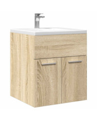 Armoire lavabo de salle de bain chêne sonoma 41x38,5x46 cm | Mobilier & Déco