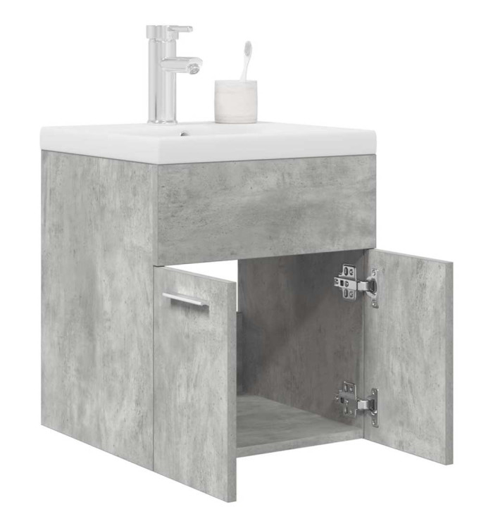 Armoire lavabo de salle de bain avec bassin intégré et robinet | Mobilier & Déco