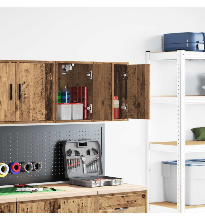Armoires murales de garage 2 pcs vieux bois bois d'ingénierie | Mobilier & Déco