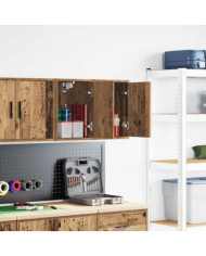 Armoires murales de garage 2 pcs vieux bois bois d'ingénierie | Mobilier & Déco