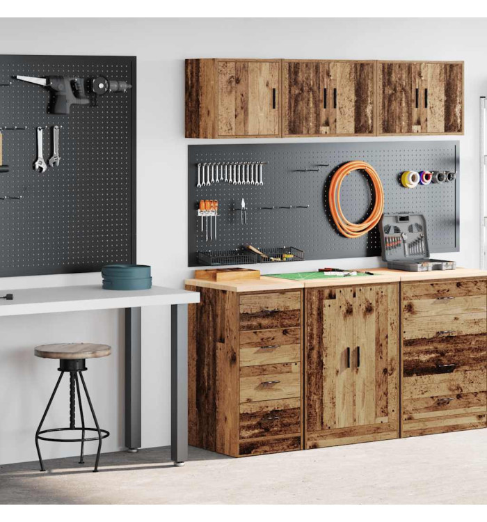 Armoires de garage 2 pcs vieux bois bois d'ingénierie | Mobilier & Déco