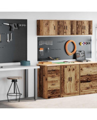 Armoires de garage 2 pcs vieux bois bois d'ingénierie | Mobilier & Déco