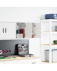 Armoires murales de garage 2 pcs blanc bois d'ingénierie | Mobilier & Déco