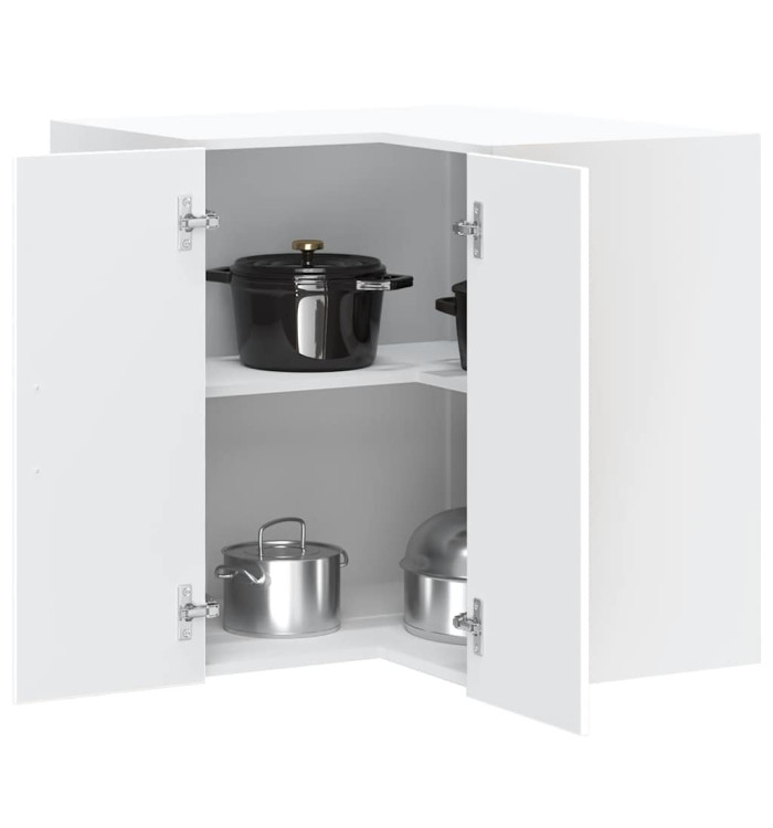 Armoire d'angle murale de cuisine Lucca blanc bois d'ingénierie | Mobilier & Déco