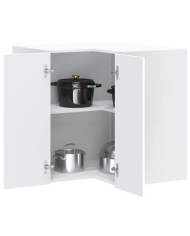 Armoire d'angle murale de cuisine Lucca blanc bois d'ingénierie | Mobilier & Déco