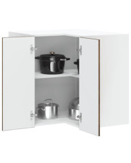 Armoire d'angle murale de cuisine Lucca chêne fumé | Mobilier & Déco